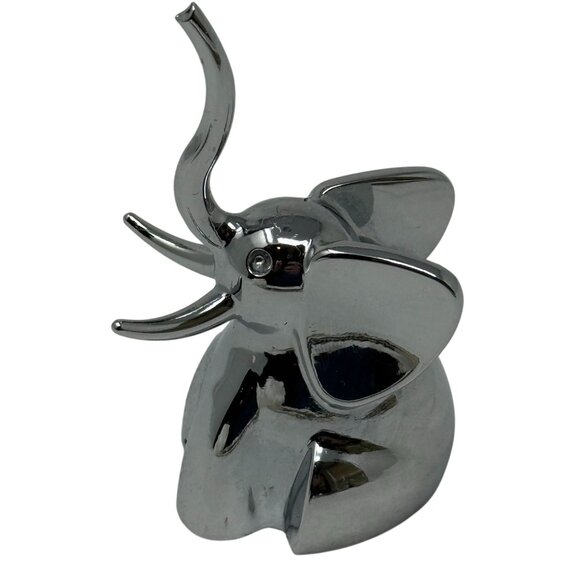 Umbra Chrome Elephant Ring Holder Figurine Jewelry Organizer Trunk Up - Picture 3 of 7